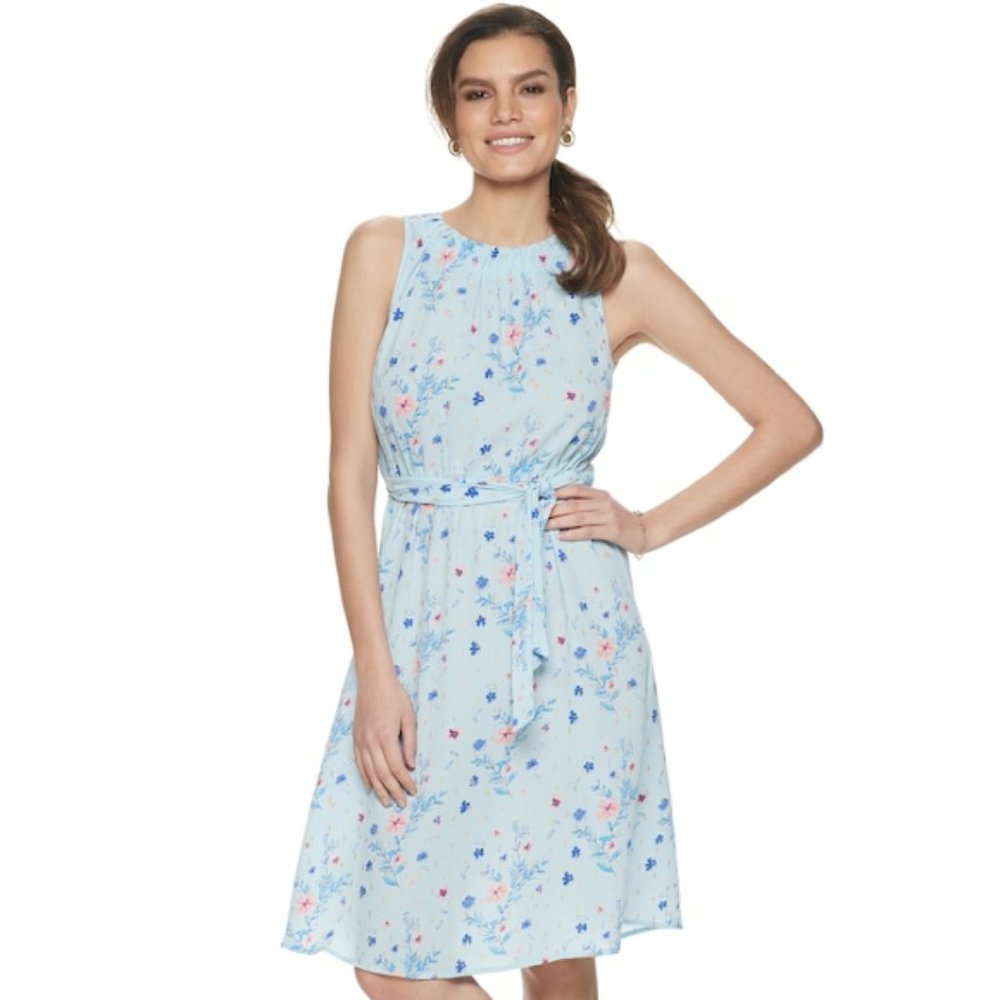 Juicy Couture Women's "Golden Rain Floral Cinched Halter Dress" - Picture 1 of 2